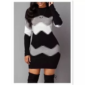 Striped Tricolor Dress (NWOT)‎